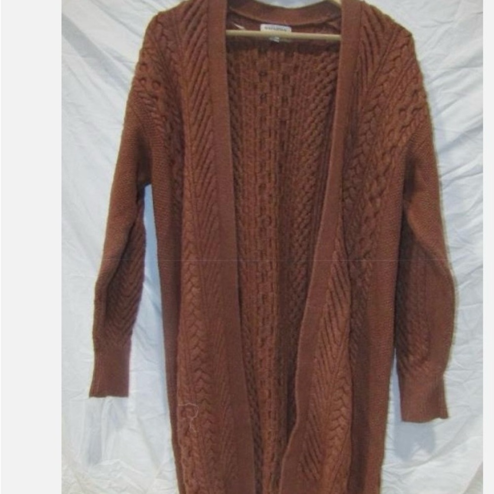 Nili Lotan Chunky Chocolate Cable Knit Cardigan